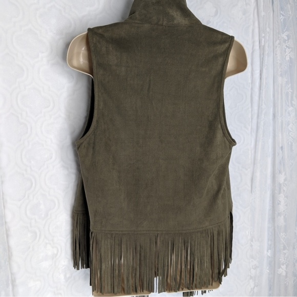 Mittoshop Faux Suede Fringed Festival Vest Sz S - Picture 3 of 7